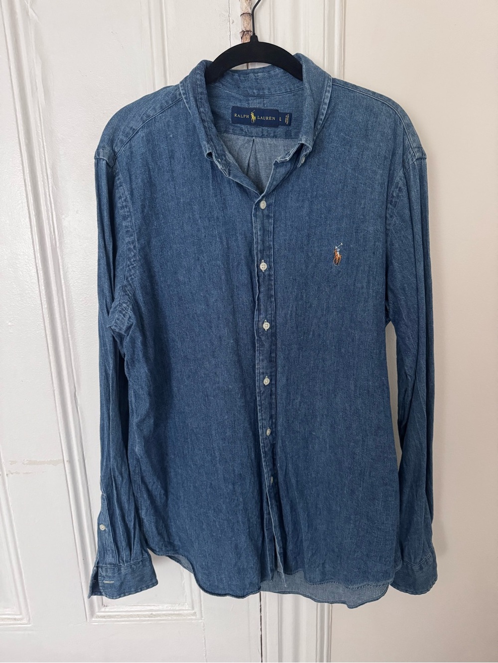 Ralph Lauren Denim Button-Down Shirt in Medium Blue